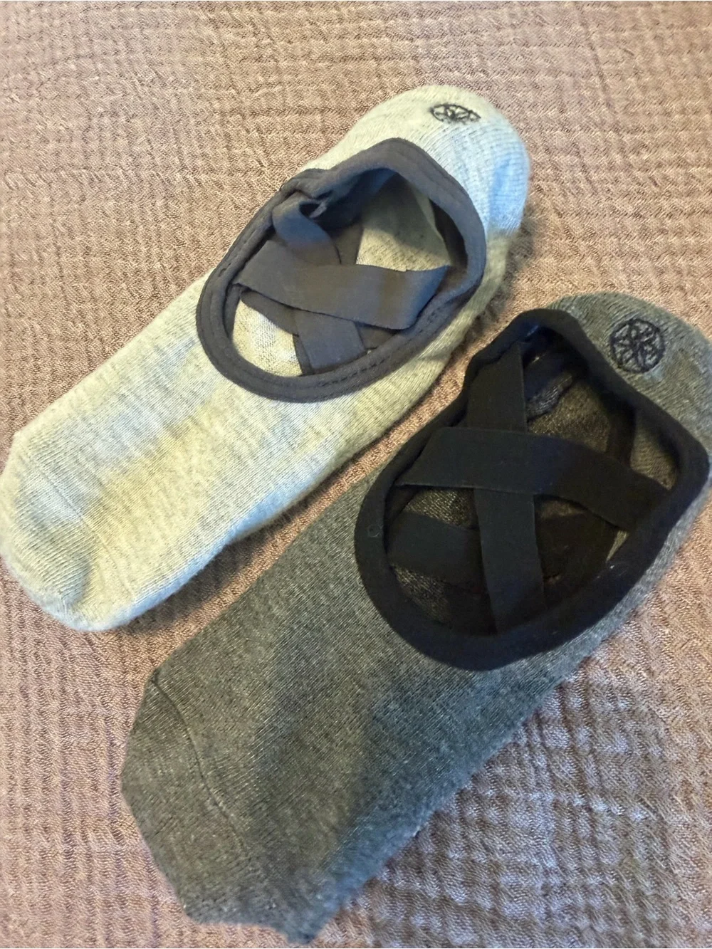 Women’s Pilates Socks in Light Gray and Dark Gray